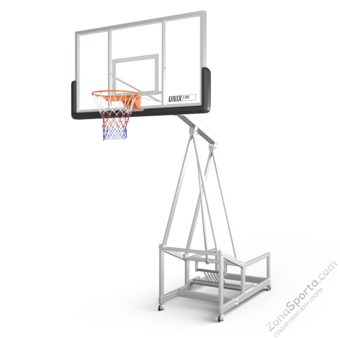 Баскетбольная стойка Unix Line B-Stand-TG PRO 72x42 R45 H120-305 см