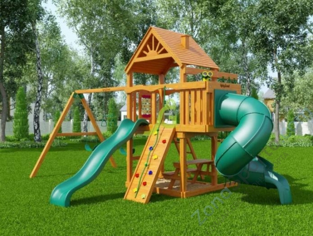Деревянная детская площадка для дачи Igragrad Шато с трубой (Дерево)