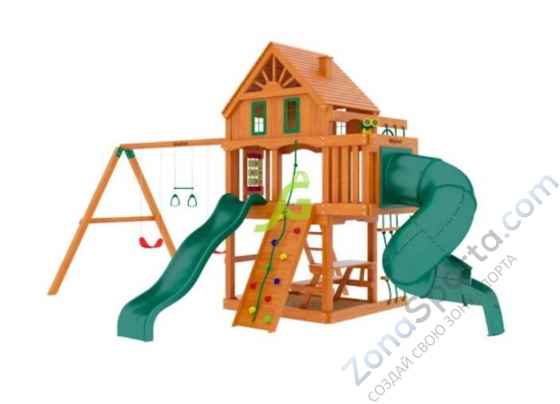 Деревянная детская площадка для дачи Igragrad Шато с трубой (Домик)