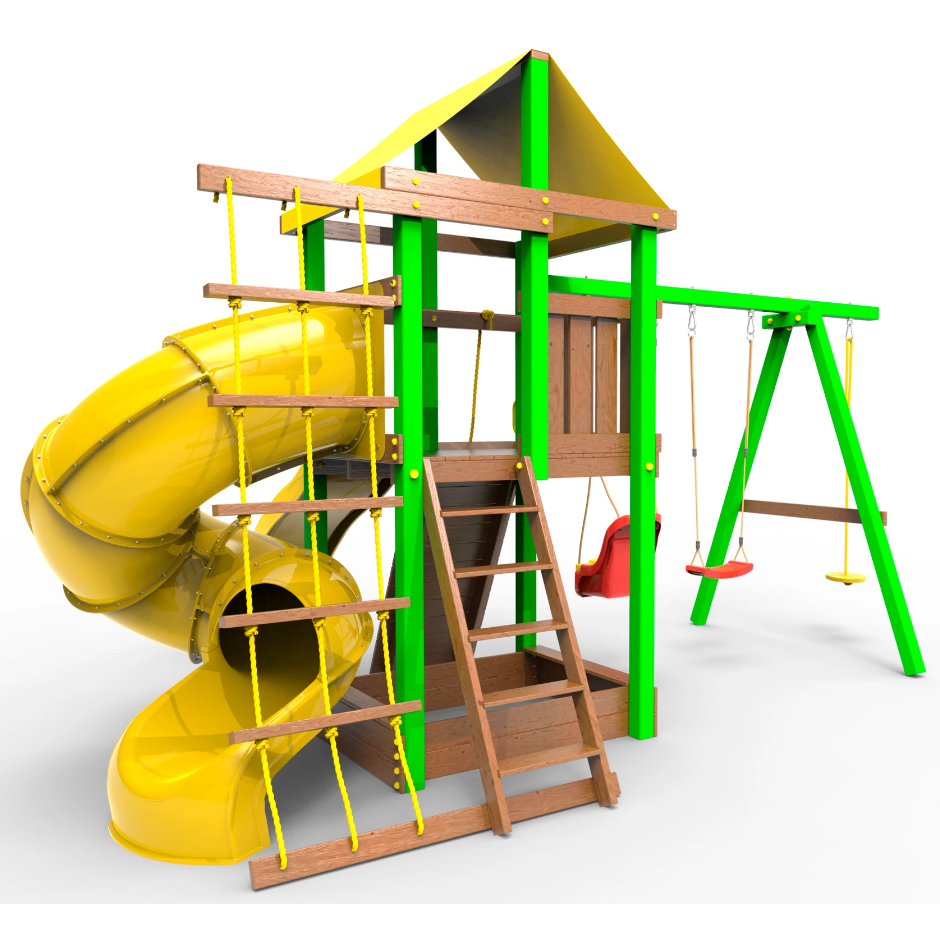 Детская площадка Пикник Элит с винтовой трубой (зеленый)