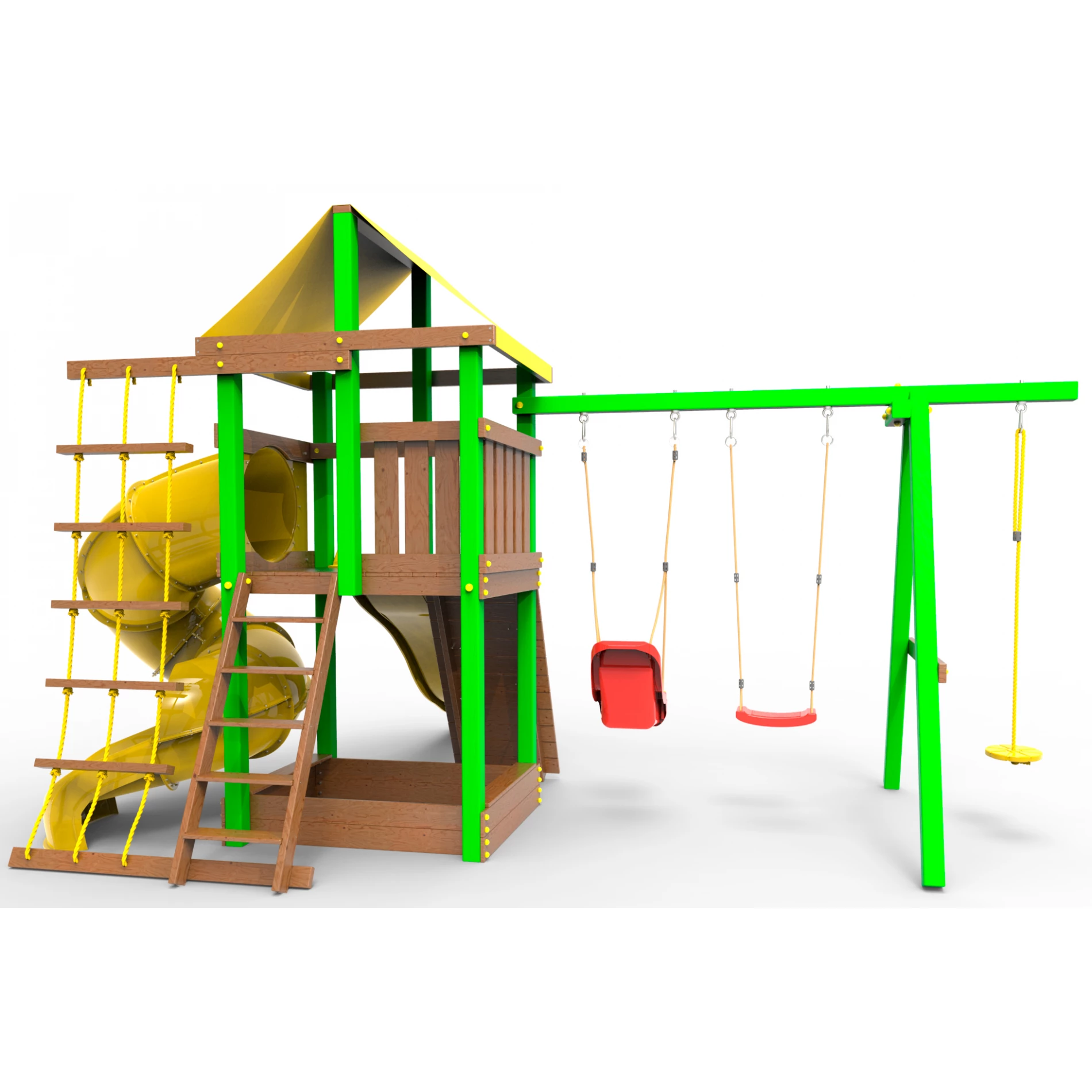 Детская площадка Пикник Элит с винтовой трубой (зеленый)