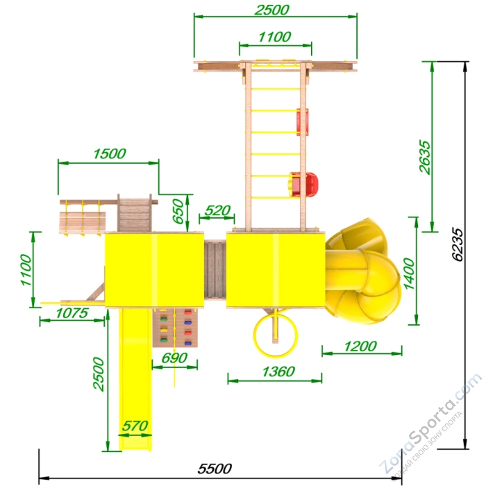 Детская площадка Пикник Оптимус Пацифик Light с винтовой трубой