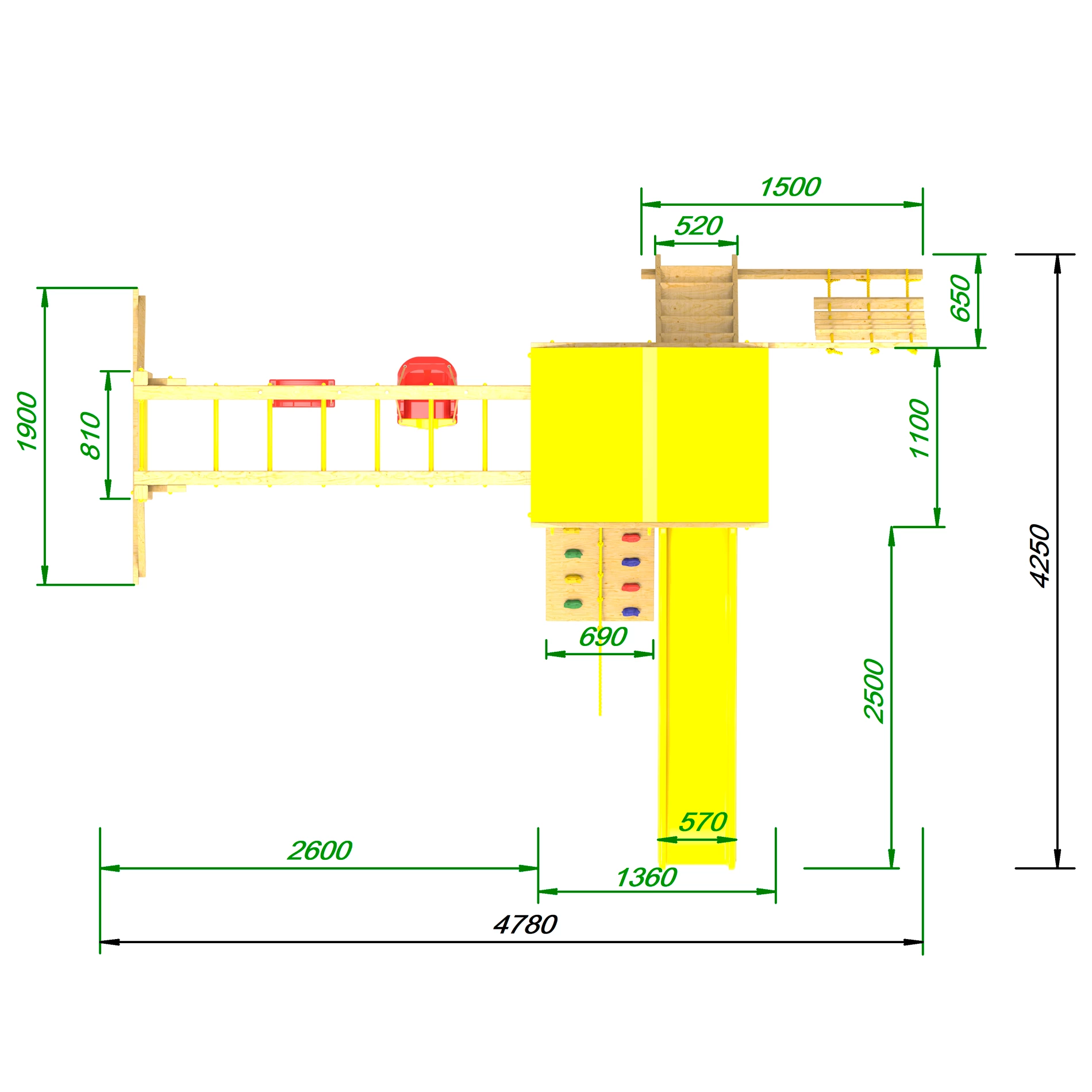 Детская площадка ПикНик Стандарт Д с рукоходом