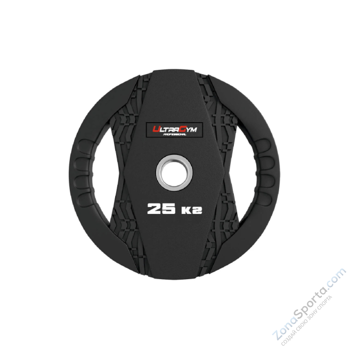 Диск обрезиненный с двумя хватами 1,25 кг UltraGym UG2005С
