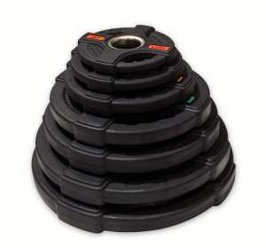 Диск олимпийский обрезиненный черный с двумя хватами Original FitTools FT-2HGP-10 10 кг