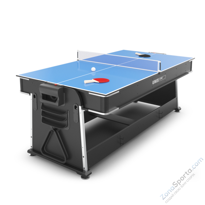 Игровой стол Unix Line Трансформер 4 в 1 (204х112 cм) Black