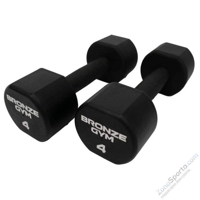 Набор термополиуретановых гантелей Bronze Gym, 1-10 кг - 10 пар, шаг 1 кг