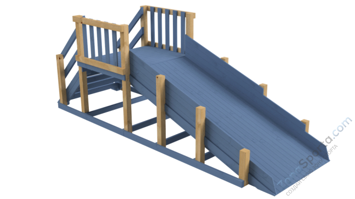 Зимняя деревянная заливная горка Ледянка (масло)